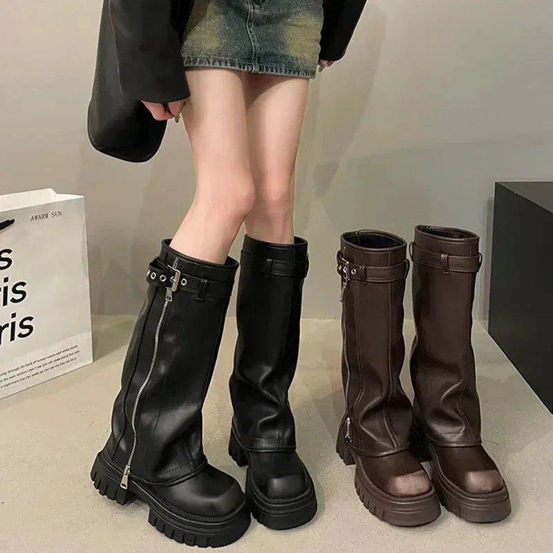 Bottes À Plateforme Et Boucle Pour Femme | Hiver