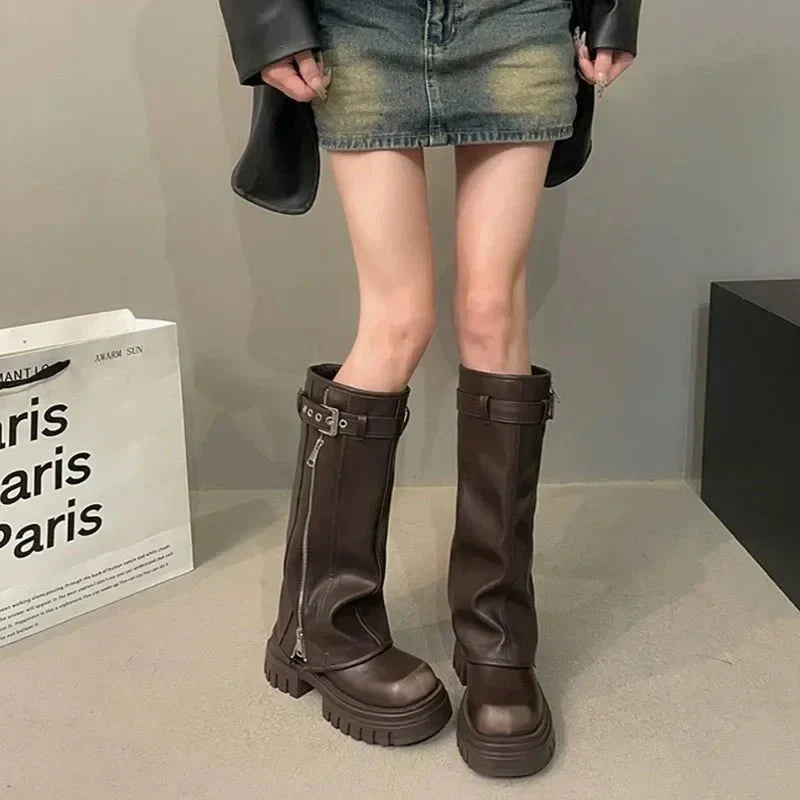 Bottes À Plateforme Et Boucle Pour Femme | Hiver