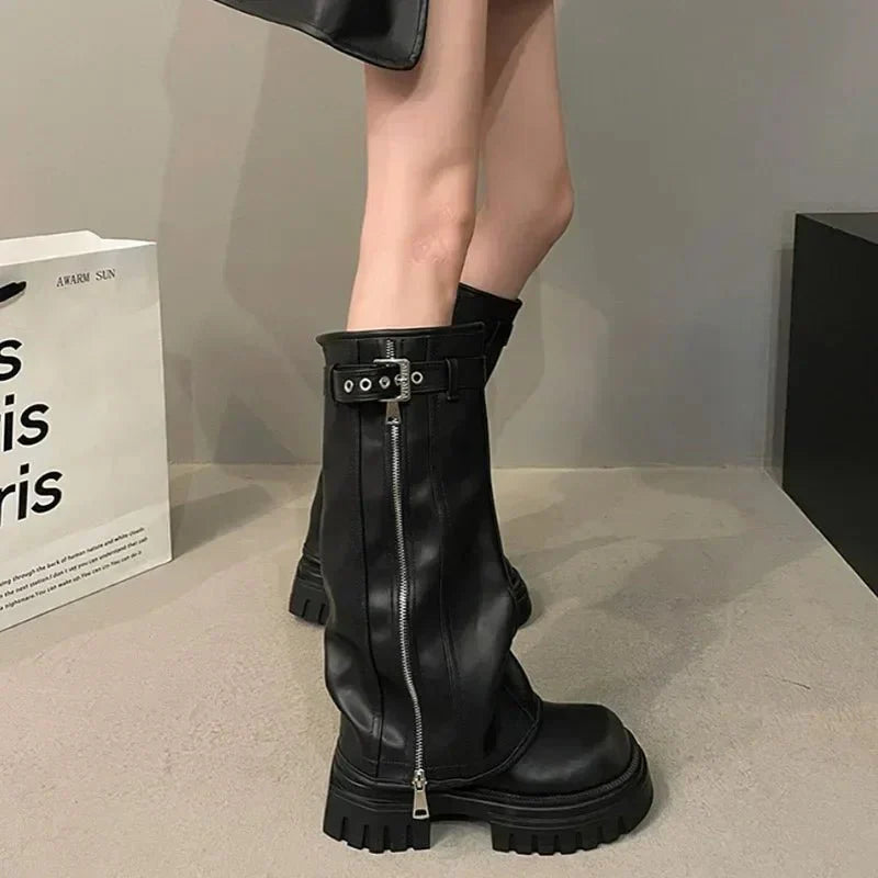 Bottes À Plateforme Pour L'hiver | Talon Carré
