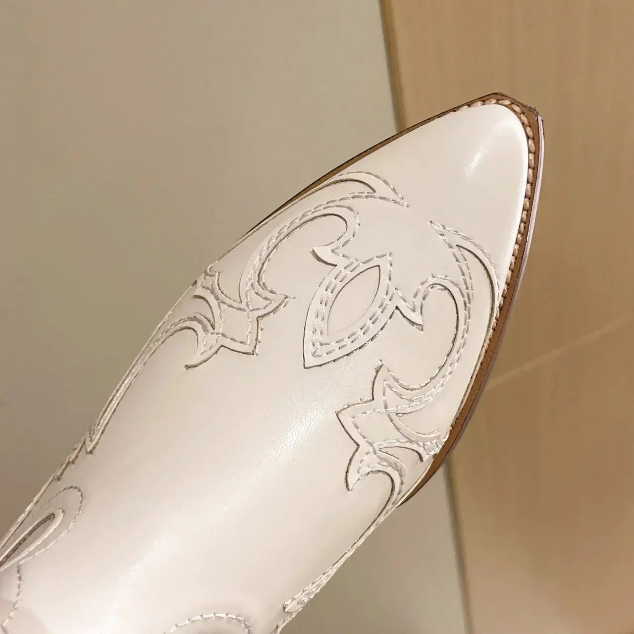 Bottes De Cowboy Mi-mollet Décontractées Pour Femme Pour L'hiver | Bout Pointu