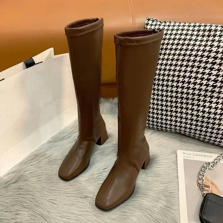 Bottes Hautes Pour Femmes | Talon Carré