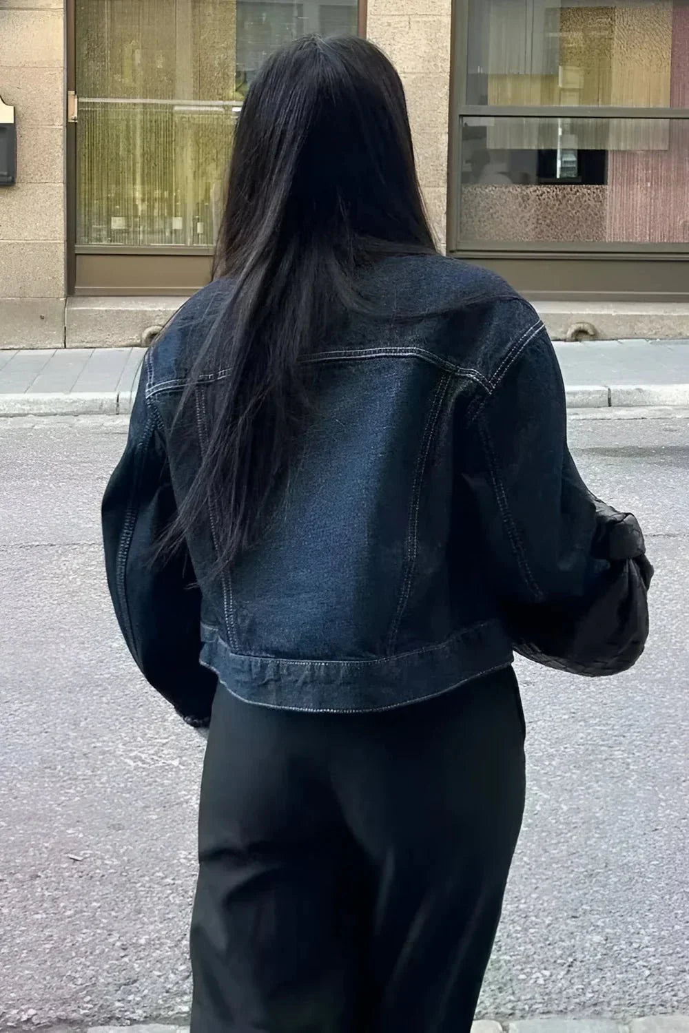 Veste En Jean Femme Manches Longues Amples | Courte