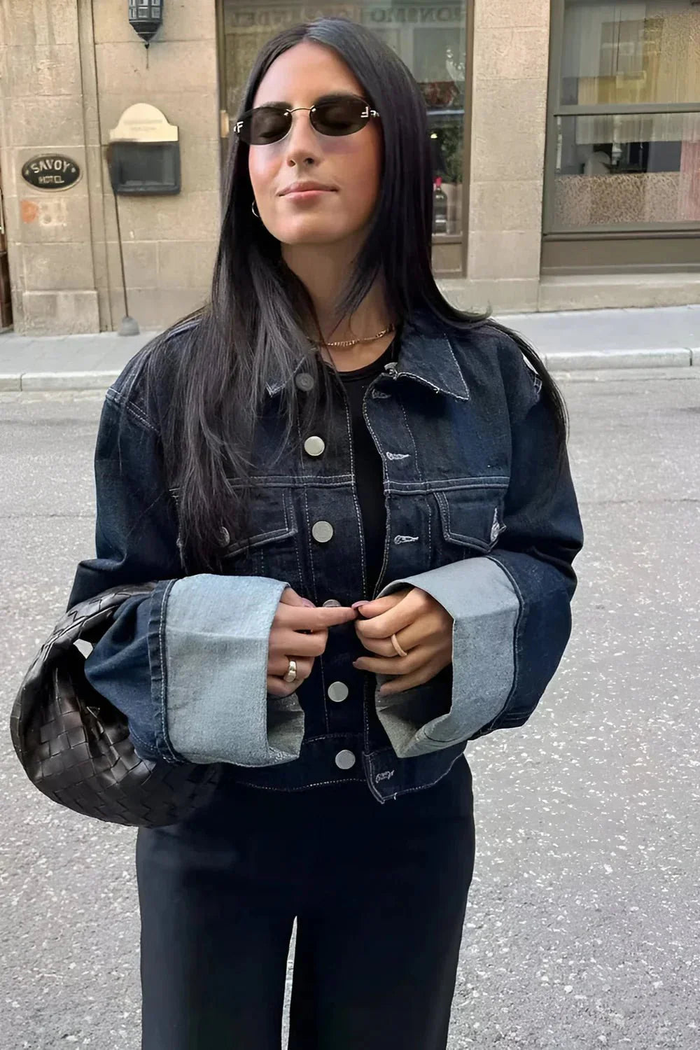 Veste En Jean Femme Manches Longues Amples | Courte