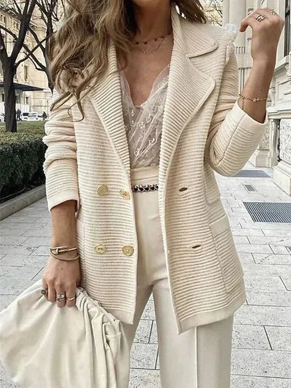 Blazer Formel À Manches Longues Style Cardigan | Boutonné