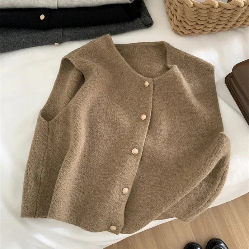 Gilet Décontracté Sans Manches Avec Fermeture À Boutons Pour Femme | Court