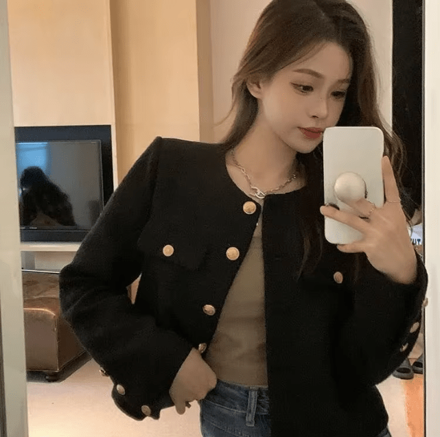 Blazer Court Classique À Boutons Pour Femme | Court