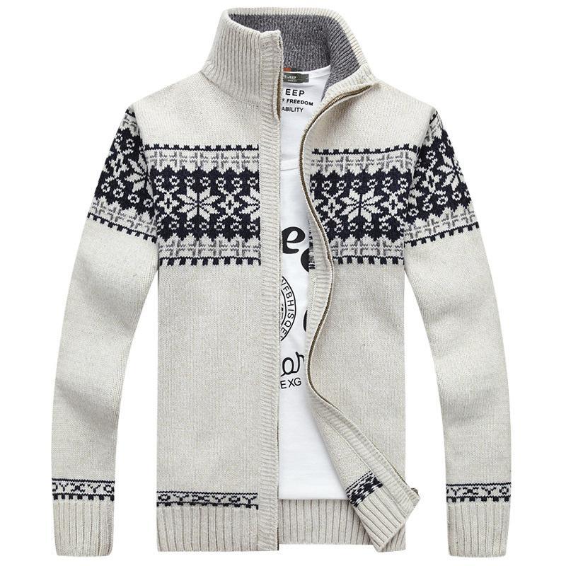 Pull De Noël Pour Homme Avec Flocon De Neige | Zippé