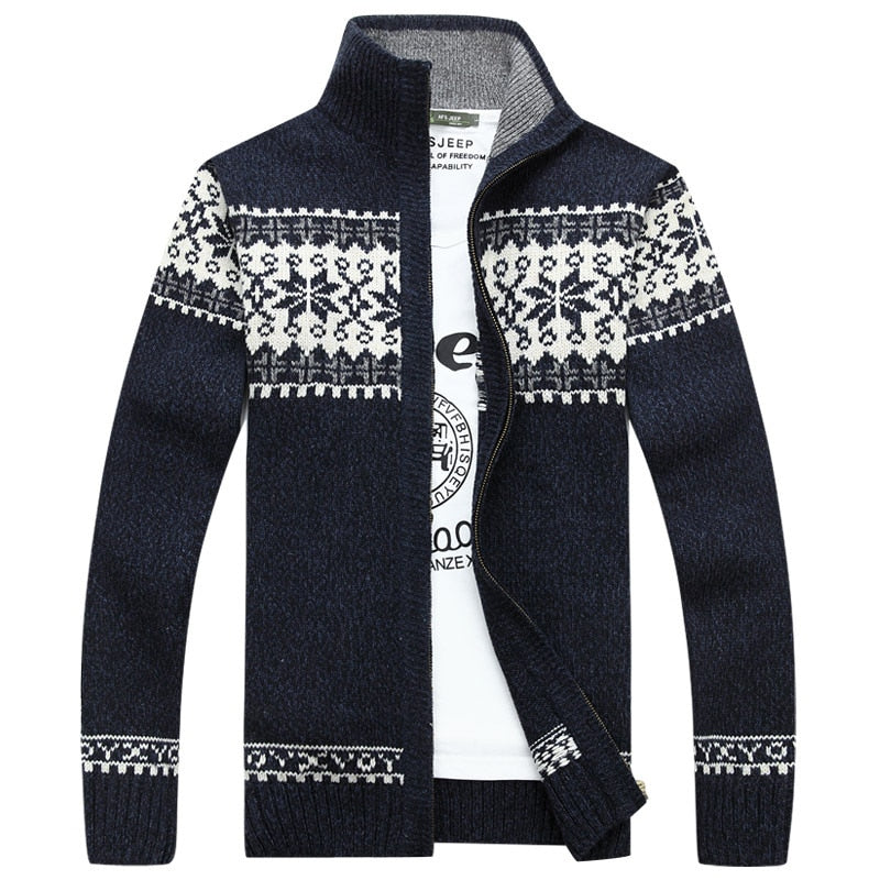 Pull De Noël Pour Homme Avec Flocon De Neige | Zippé
