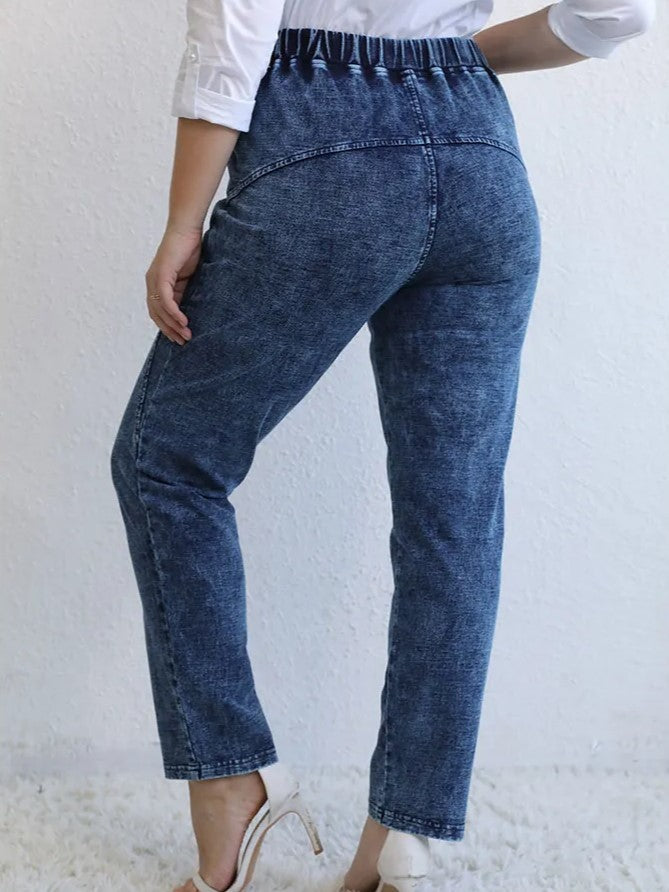 Jean Mom Grande Taille Avec Élastique | Avec Poche