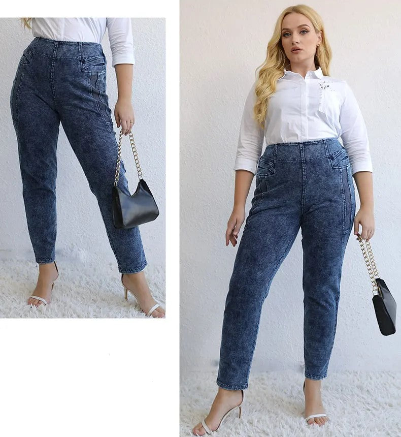 Jean Mom Grande Taille Avec Élastique | Avec Poche