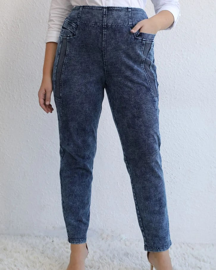 Jean Mom Grande Taille Avec Élastique | Avec Poche