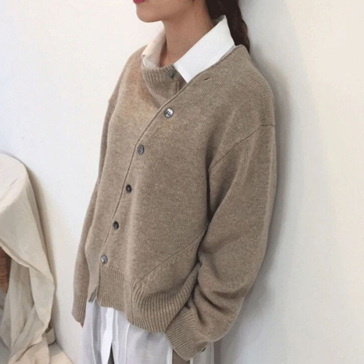 Pull Boutonné À Manches Longues Pour Femme | Décontracté