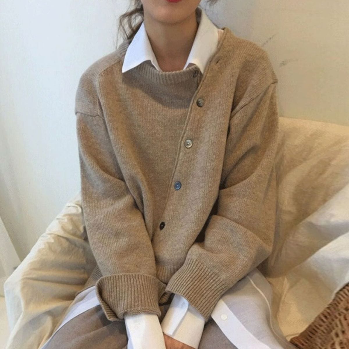 Pull Boutonné À Manches Longues Pour Femme | Décontracté