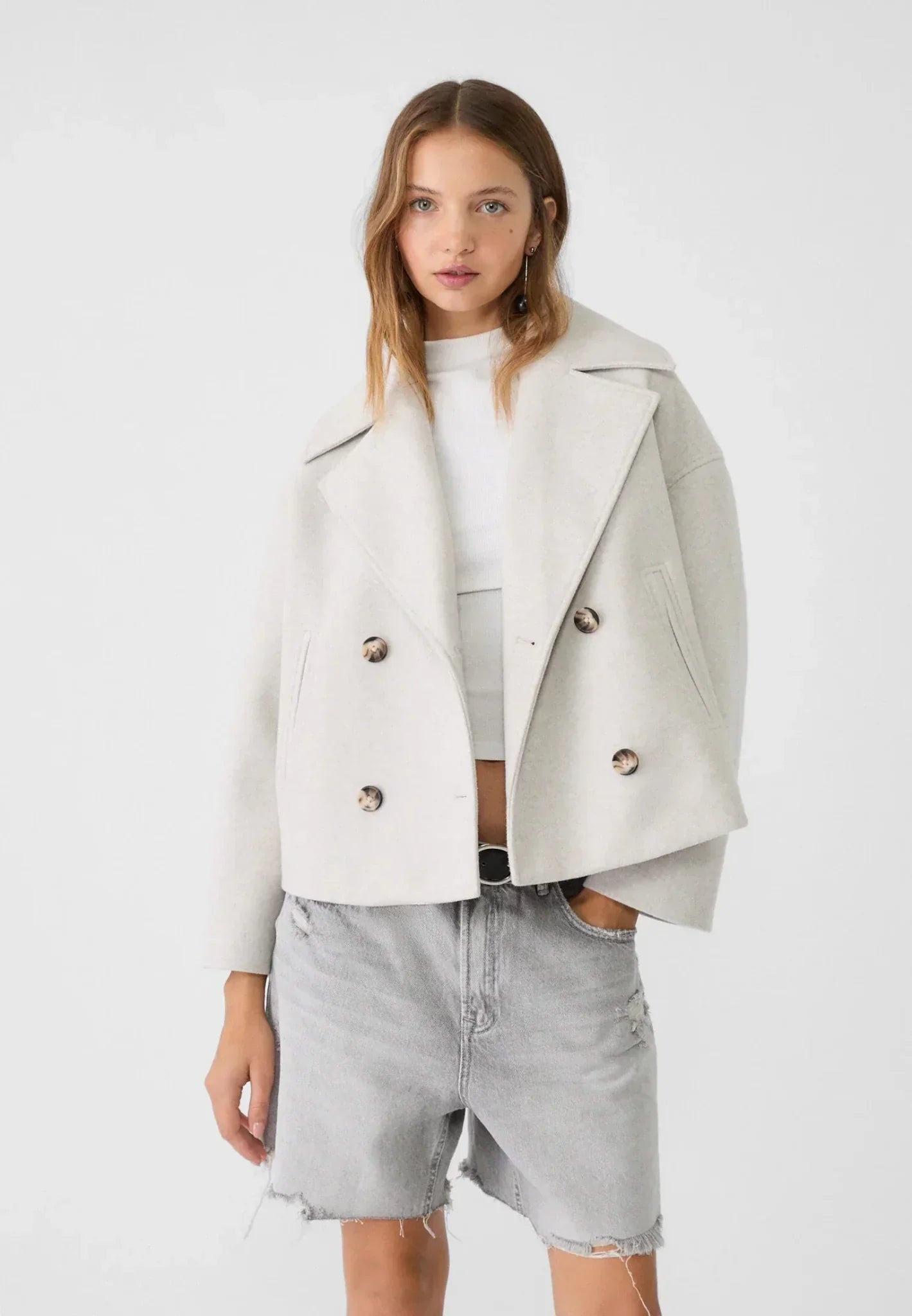 Veste Courte Décontractée Avec Détails Boutonnés Pour Femme | Automne
