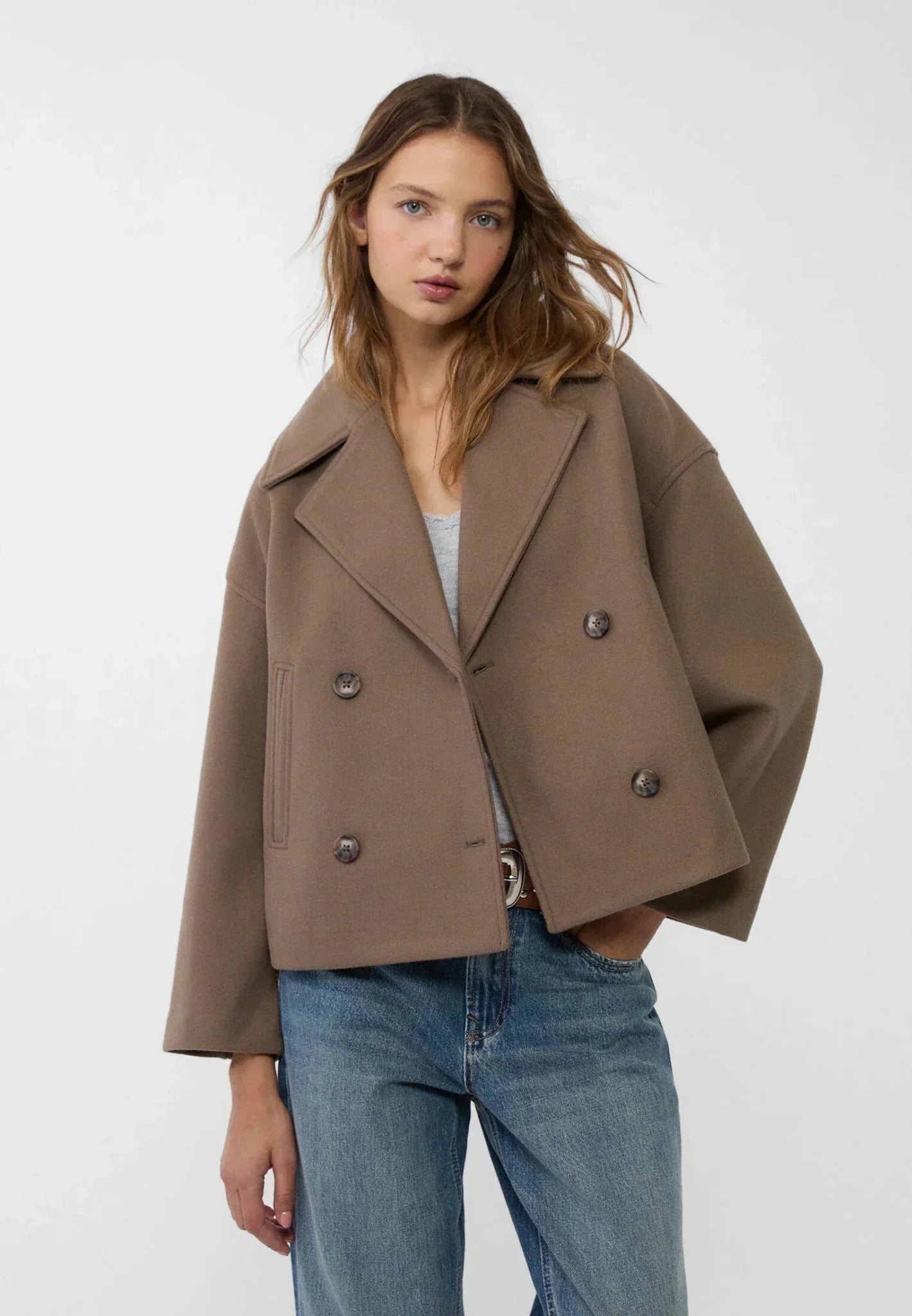 Veste Courte Décontractée Avec Détails Boutonnés Pour Femme | Automne