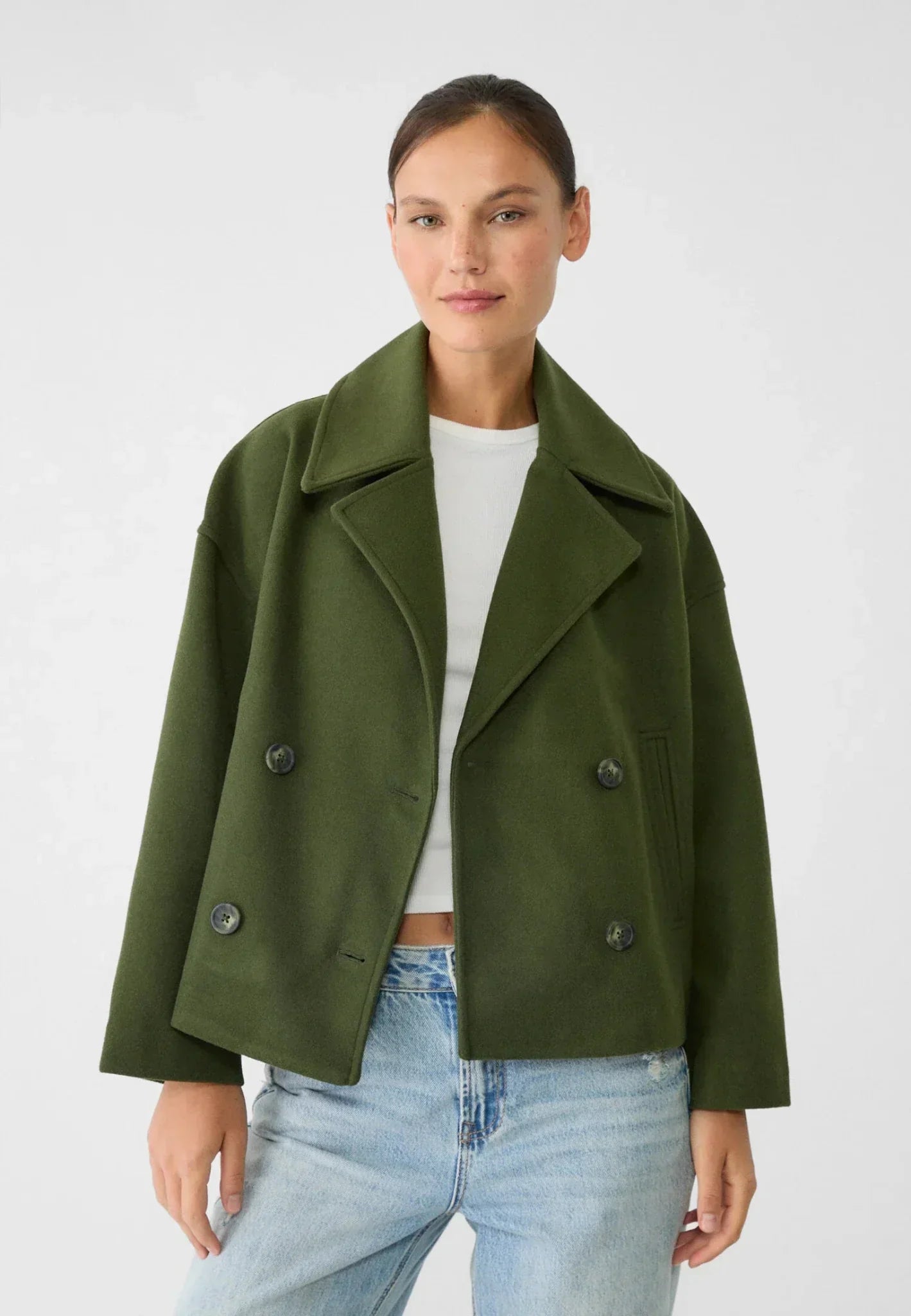 Veste Courte Décontractée Avec Détails Boutonnés Pour Femme | Automne