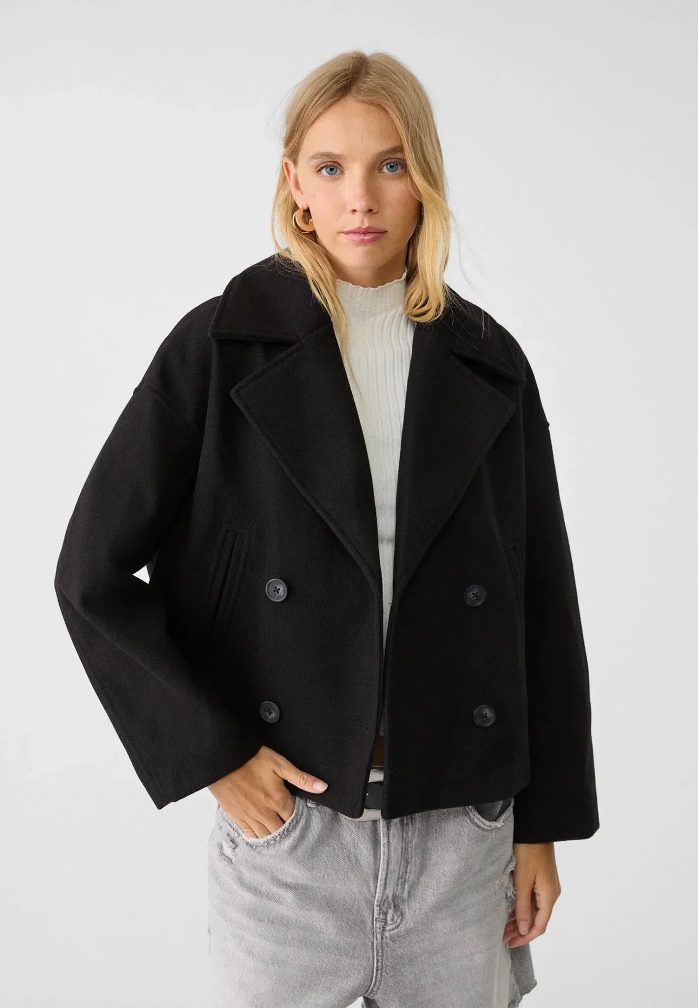 Veste Courte Décontractée Avec Détails Boutonnés Pour Femme | Automne