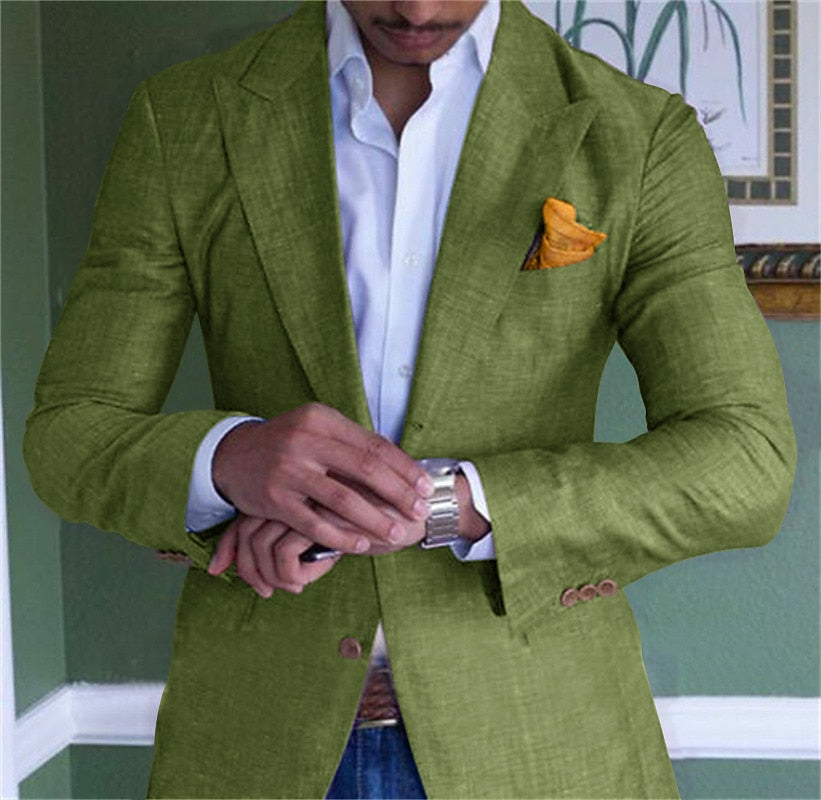 Blazer Décontracté À Revers Crantés Pour Homme