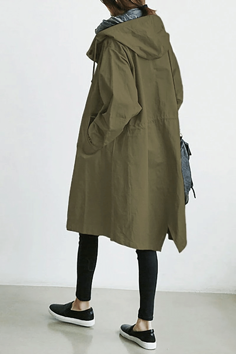 Veste À Capuche À Boutons Pour Femme | Longue