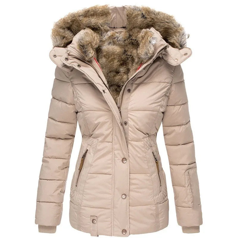 Veste D’Hiver Pour Femme Avec Col Et Fourrure | Manches Longues