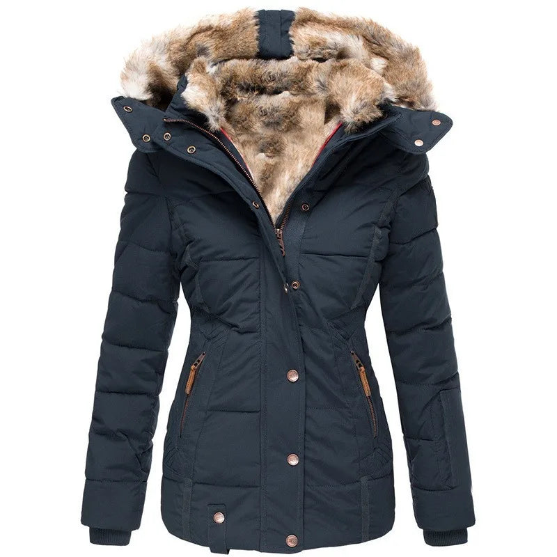Veste D’Hiver Pour Femme Avec Col Et Fourrure | Manches Longues