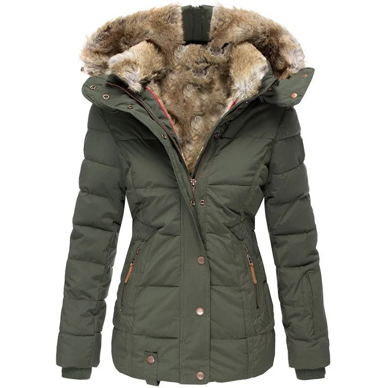 Veste D’Hiver Pour Femme Avec Col Et Fourrure | Manches Longues