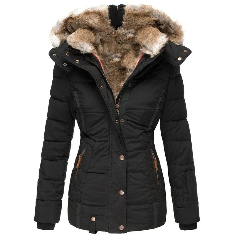Veste D’Hiver Pour Femme Avec Col Et Fourrure | Manches Longues