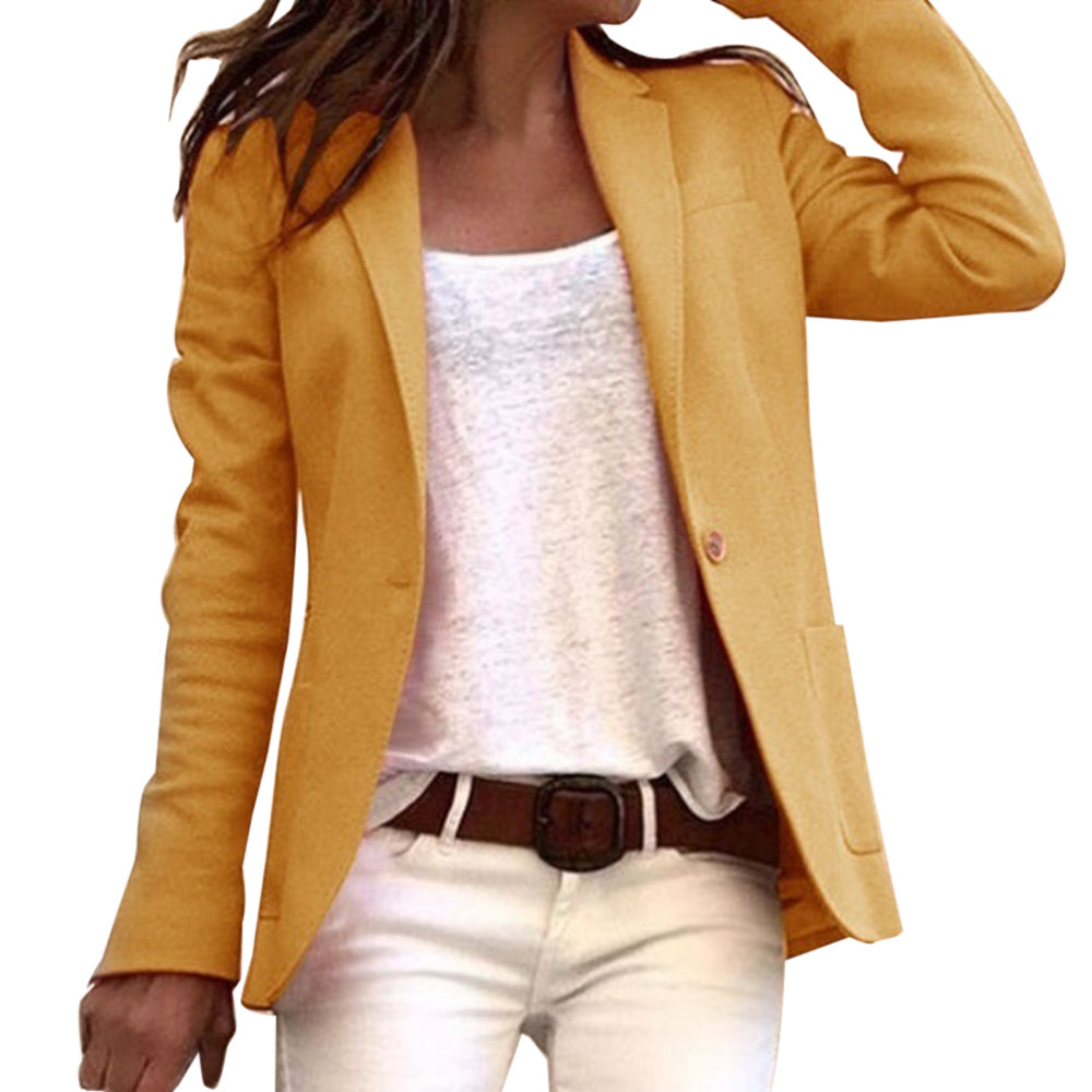 Blazer Décontracté À Un Bouton Pour Femme | Manches Longues