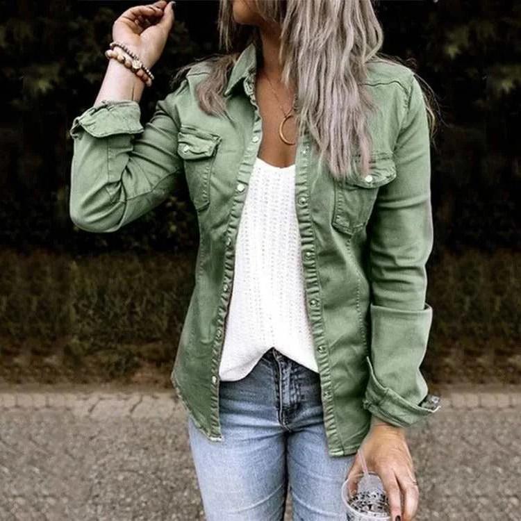 Veste En Jean Femme Avec Bouton | Moderne