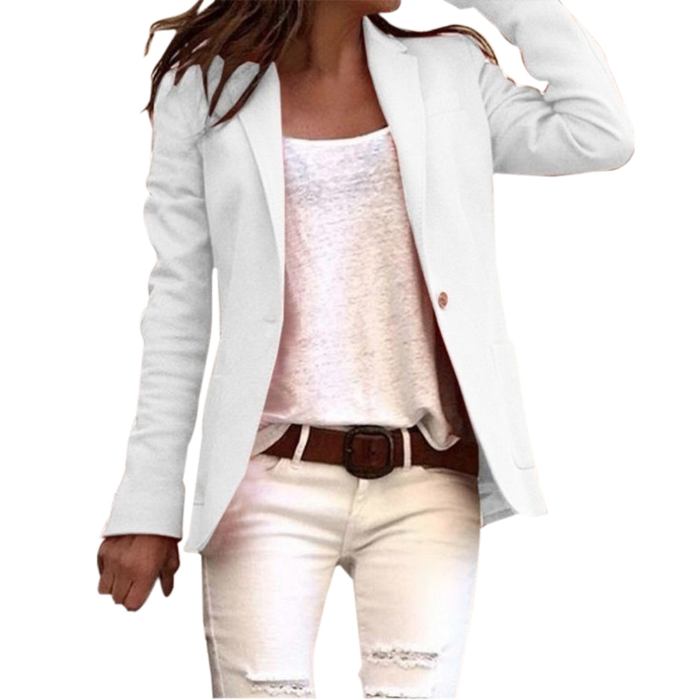 Blazer Décontracté À Un Bouton Pour Femme | Manches Longues