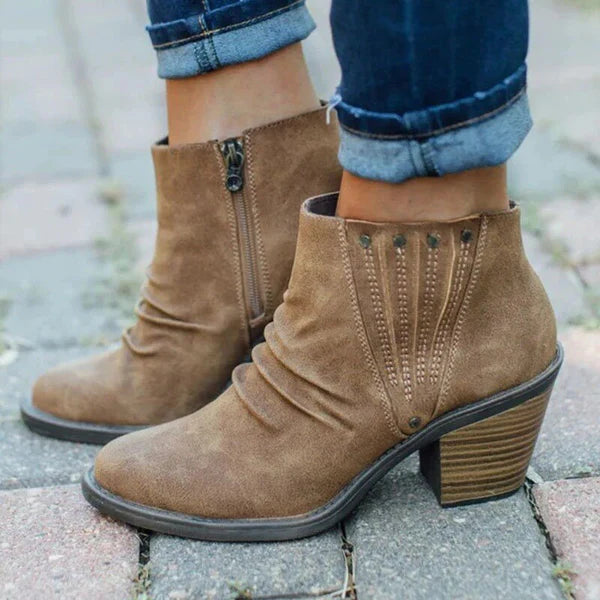 Bottes Pour Femme Avec Fermeture Éclair | Talons Bloc