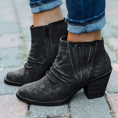 Bottes Pour Femme Avec Fermeture Éclair | Talons Bloc