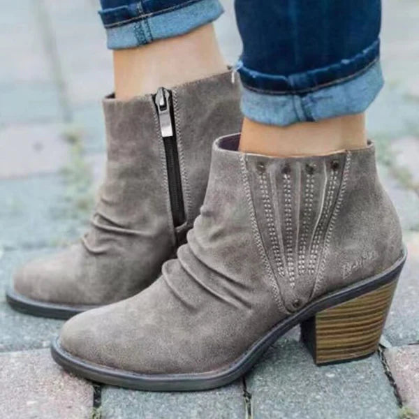 Bottes Pour Femme Avec Fermeture Éclair | Talons Bloc