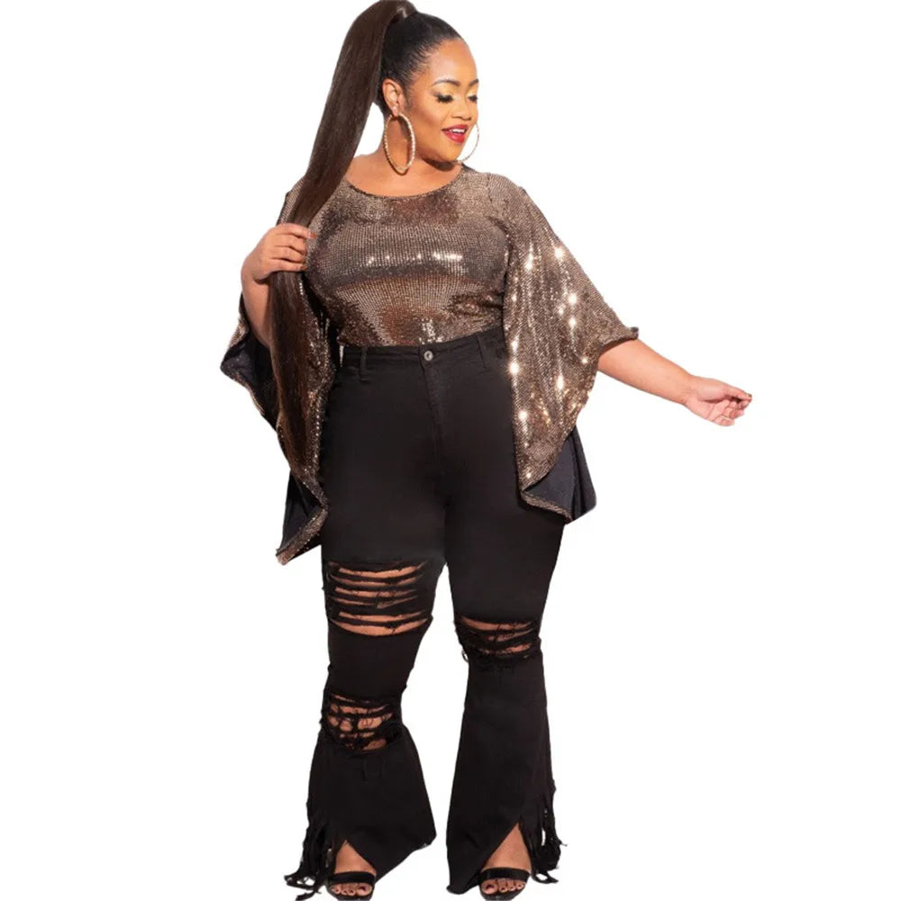 Jeans Extensibles Grandes Tailles Pour Femme | Avec Fermeture Éclair