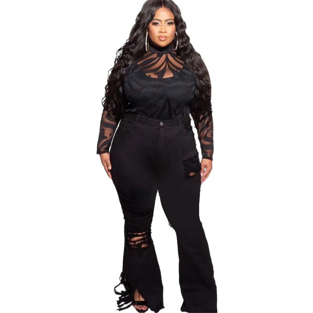 Jeans Extensibles Grandes Tailles Pour Femme | Avec Fermeture Éclair