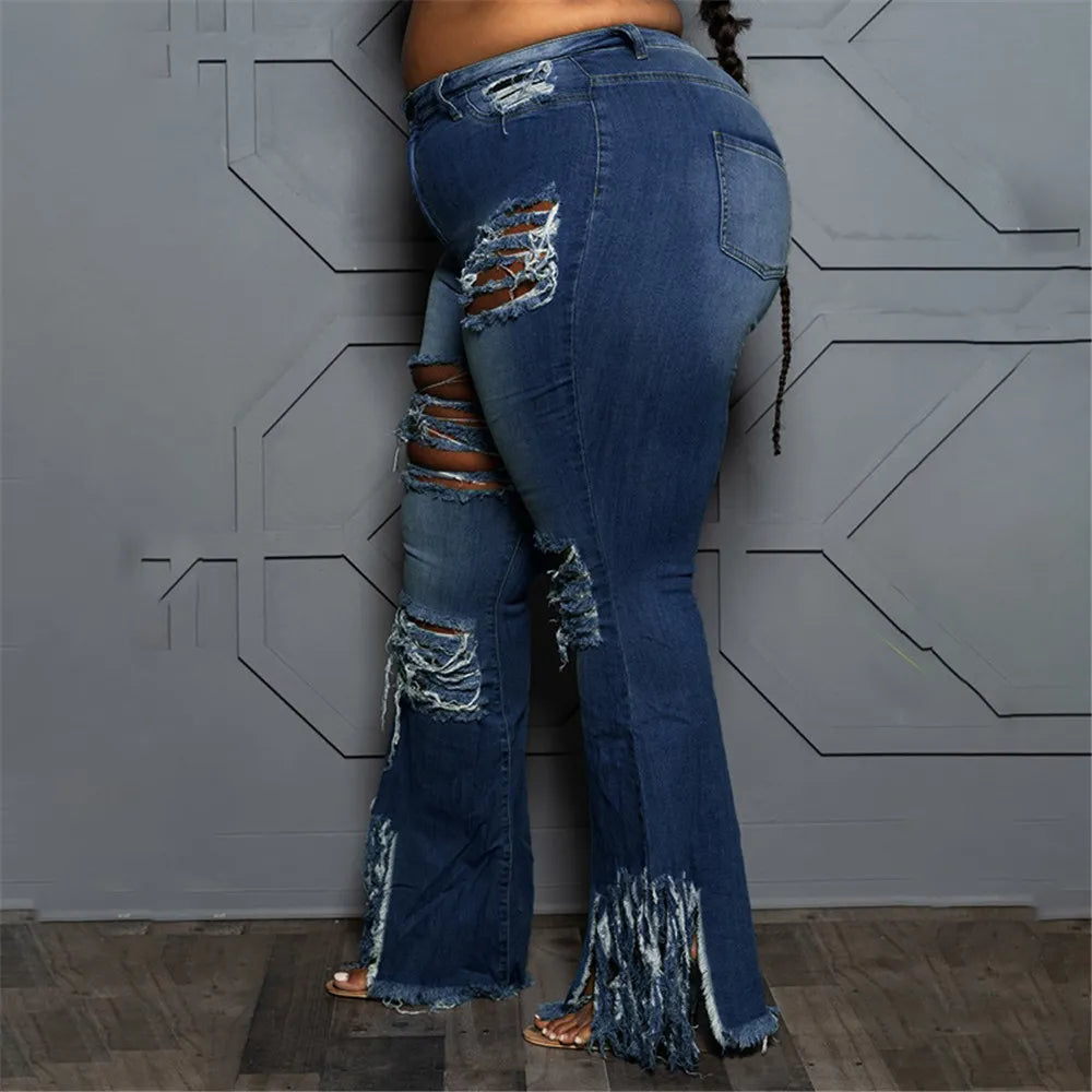 Jeans Extensibles Grandes Tailles Pour Femme | Avec Fermeture Éclair