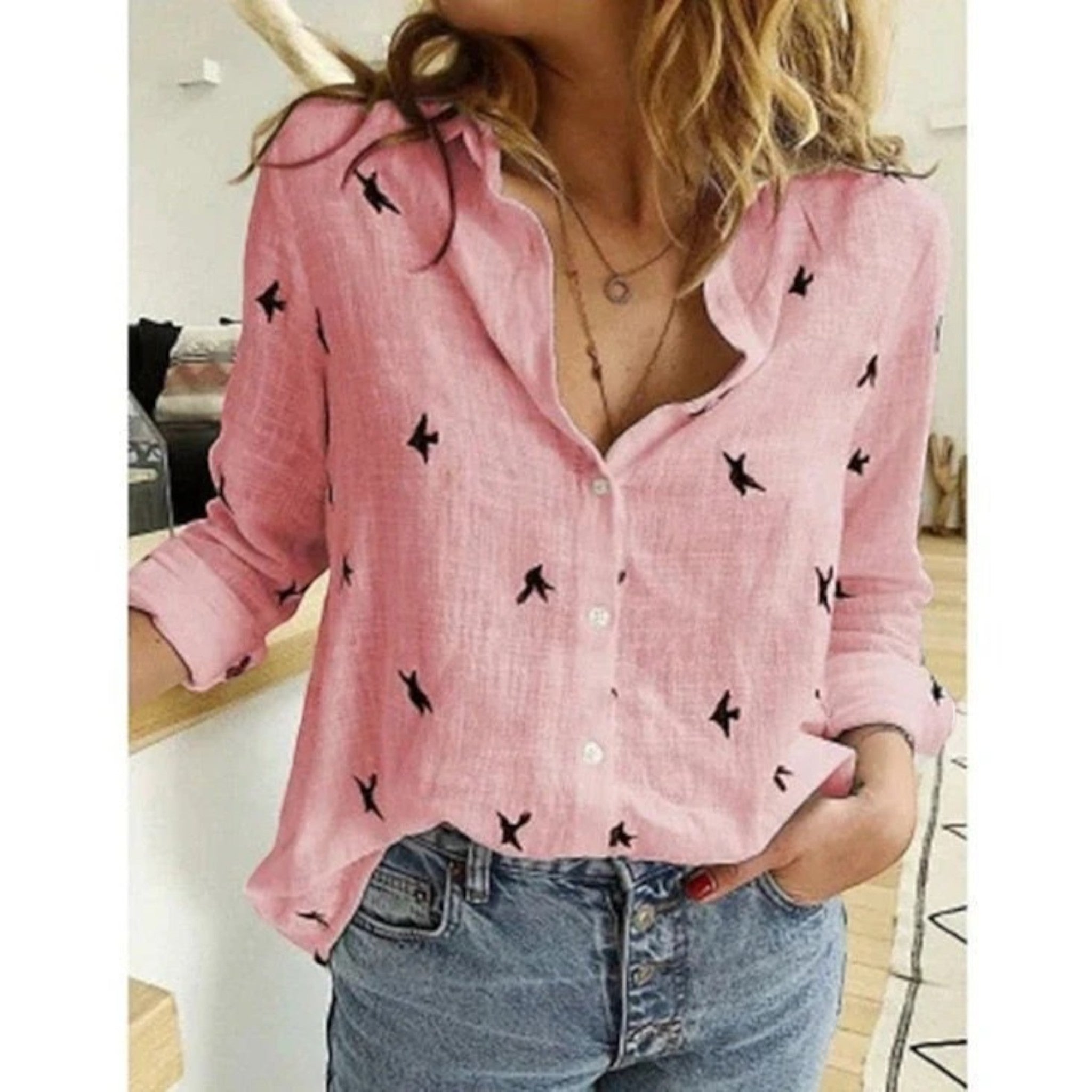 Chemise Décontractée Imprimée Pour Femmes | Manches Longues