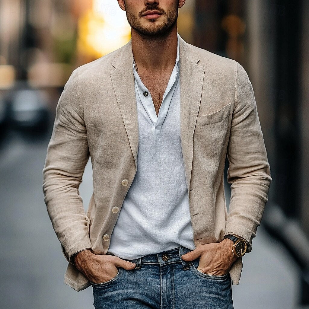 Blazer Simple Boutonnage Décontracté Pour Homme | Habillé