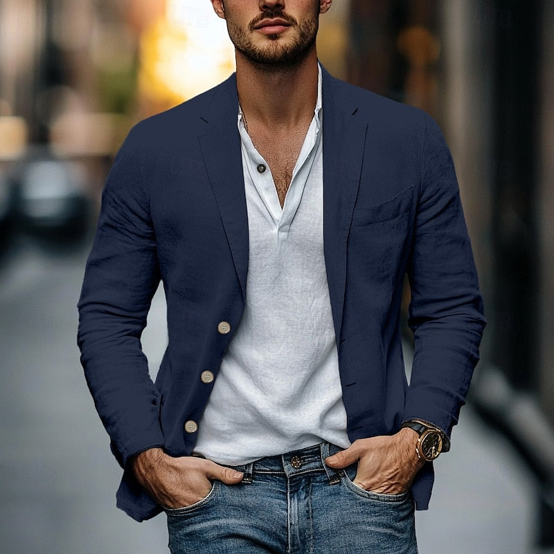 Blazer Simple Boutonnage Décontracté Pour Homme | Habillé
