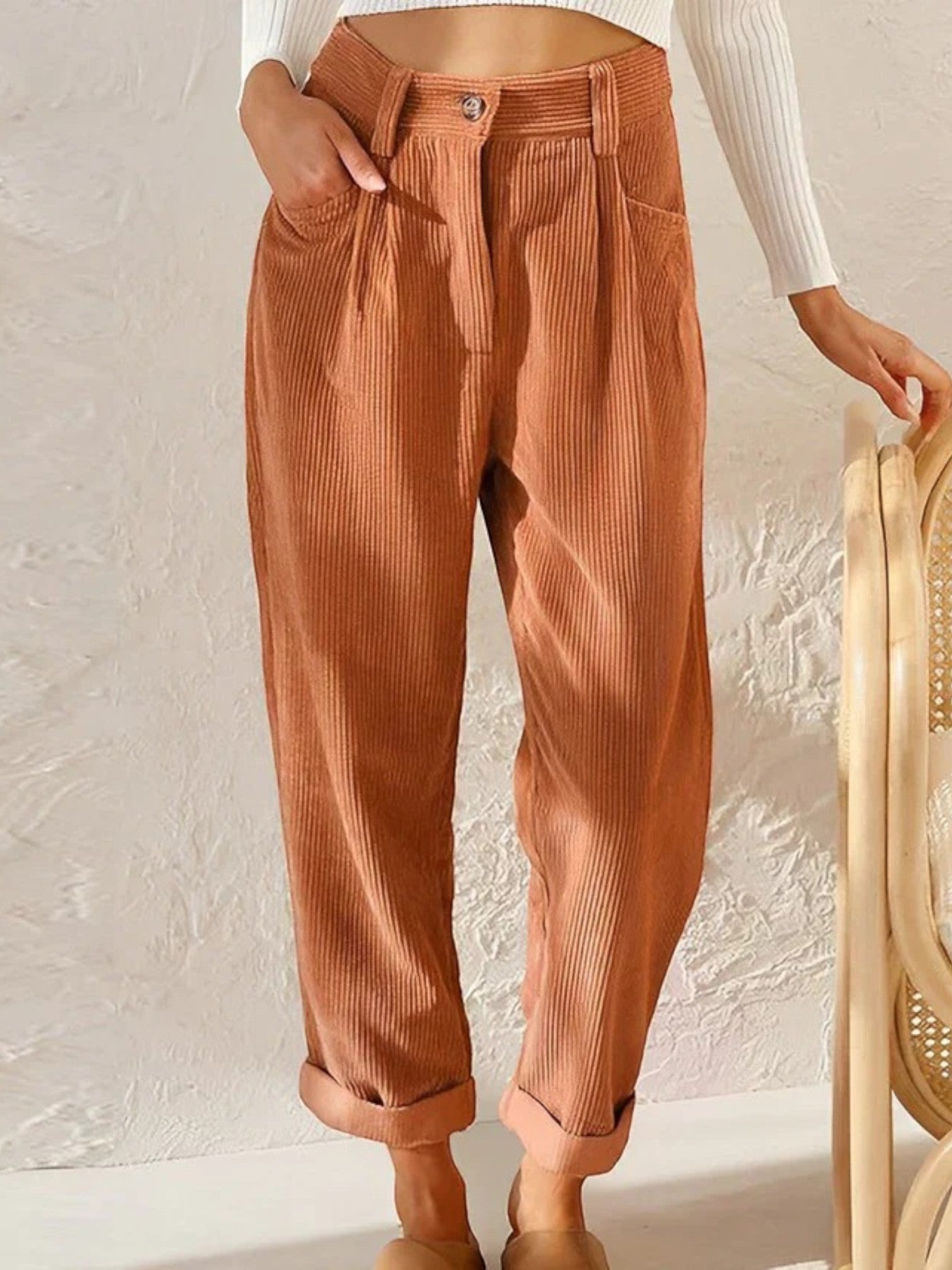 Anna | Pantalon En Velours Côtelé À La Mode Pour Femmes